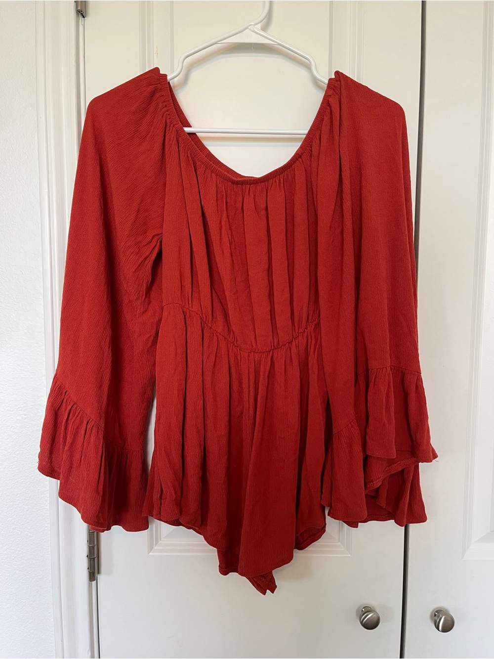 Missguided Rust Red Peasant Tunic Top
